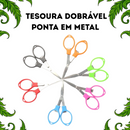 Tesoura Dobrável Portátil Com Ponta Em Metal Corte Preciso Compacta Resistente Multiuso Viagem Tabacaria Acessório