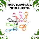 Tesoura Dobrável Portátil Com Ponta Em Metal Corte Preciso Compacta Resistente Multiuso Viagem Tabacaria Acessório