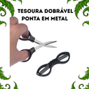 Tesoura Dobrável Portátil Com Ponta Em Metal Corte Preciso Compacta Resistente Multiuso Viagem Tabacaria Acessório