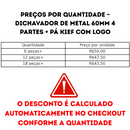 Dichavador De Metal 4 Partes Com Tela E Logo Monkey Kush + Espátula Inclusa Resistência Corte Preciso Tabacaria Headshop