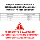 Dichavador De Metal 60mm 4 Partes Preto Sem Logo Com Tela Peneira + Pá Kief Acessório Resistente Tabacaria Headshop