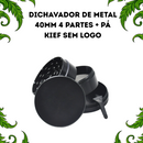 Dichavador De Metal 40mm 4 Partes Preto Sem Logo Com Tela Peneira + Pá Kief Compacto Resistente Tabacaria Headshop