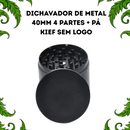 Dichavador De Metal 40mm 4 Partes Preto Sem Logo Com Tela Peneira + Pá Kief Compacto Resistente Tabacaria Headshop