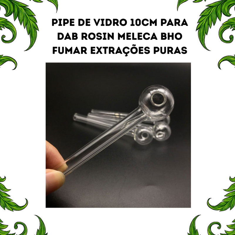 Pipe de Vidro 10cm para Dab Rosin BHO Óleos e Extrações Puras Fumador Headshop
