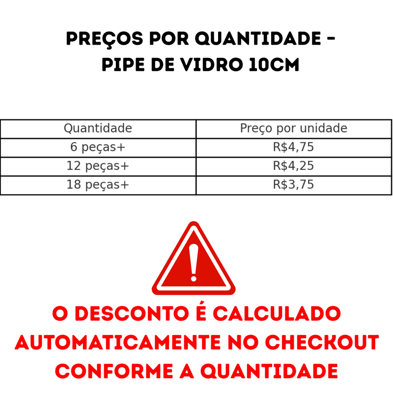Pipe de Vidro 10cm para Dab Rosin BHO Óleos e Extrações Puras Fumador Headshop