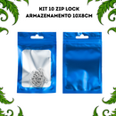 Kit 10 Sacos Zip Lock 10x8cm Coloridos para Armazenamento