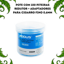 Pote com 100 Piteiras Redutor + Adaptadores para Cigarro Fino 0,6mm