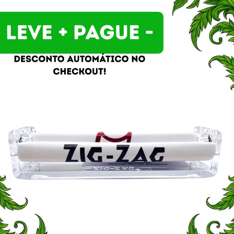 Bolador Automático Zig Zag Transparente Acrílico 110mm Tabacaria Cigarro Seda Fumo