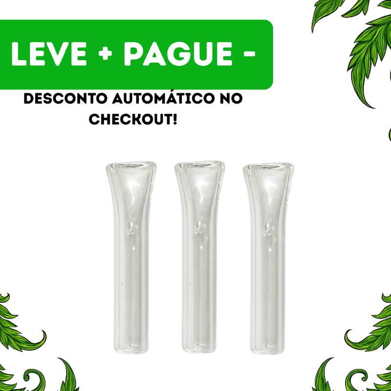 Piteira De Vidro 0,5mm Reutilizável Transparente Resistente Higiene Conforto Tabacaria Headshop Acessório Cigarro Fumar