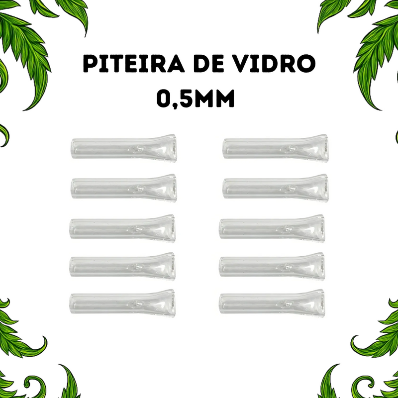 Piteira De Vidro 0,5mm Reutilizável Transparente Resistente Higiene Conforto Tabacaria Headshop Acessório Cigarro Fumar