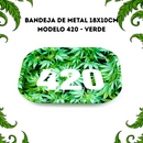 Bandeja De Metal Tabacaria 18x10cm Modelo 420 Verde Resistente Portátil Headshop Acessório Para Fumar Dichavador Seda