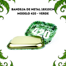 Bandeja De Metal Tabacaria 18x10cm Modelo 420 Verde Resistente Portátil Headshop Acessório Para Fumar Dichavador Seda