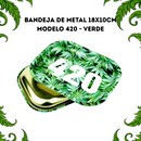 Bandeja De Metal Tabacaria 18x10cm Modelo 420 Verde Resistente Portátil Headshop Acessório Para Fumar Dichavador Seda