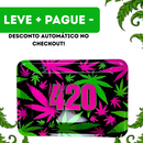 Bandeja De Metal Tabacaria 18x10cm Modelo 420 Verde E Rosa Resistente Portátil Headshop Acessório Para Fumar Seda Dichavador