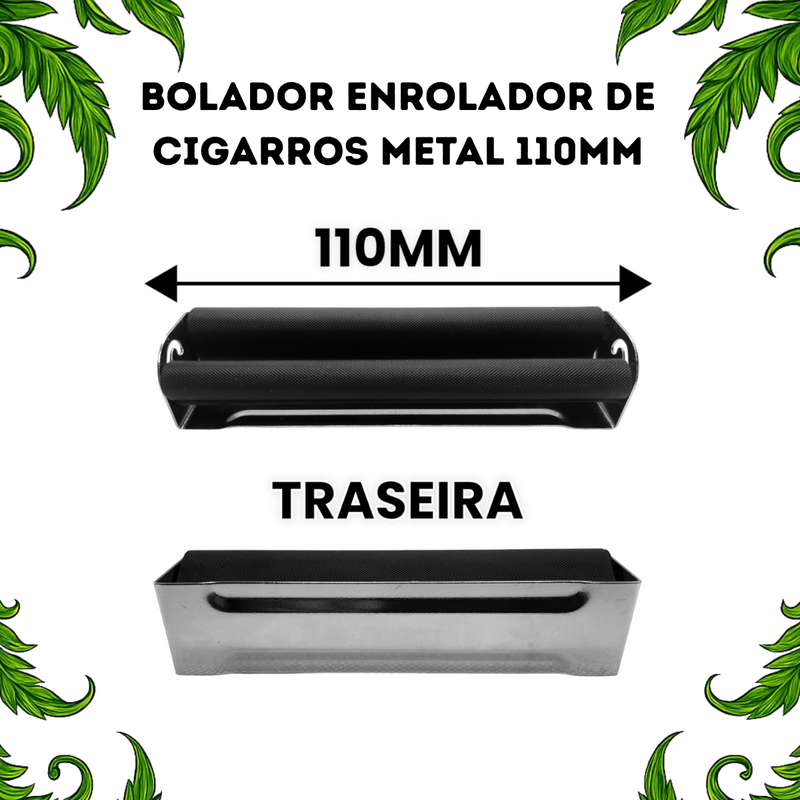 Bolador Enrolador De Cigarros Metal 110mm Automático Resistente Seda Tabacaria Headshop Papel Longo King Size