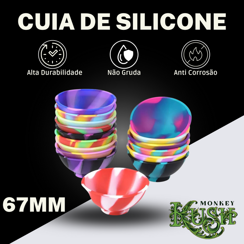 Kit Fumo Cuia Slick De Silicone Seda Tubete Piteira Tesoura