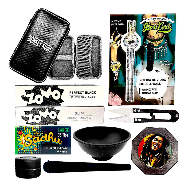 Kit Fumo Dichavador Piteira Modelo Ball Slick Cuia Tubete