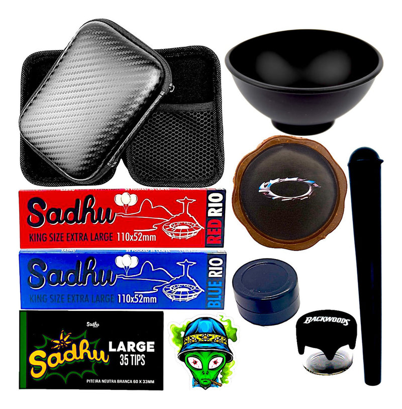 Kit Fumo Dichavador Seda Piteira Cuia Slick De Vidro Mocó
