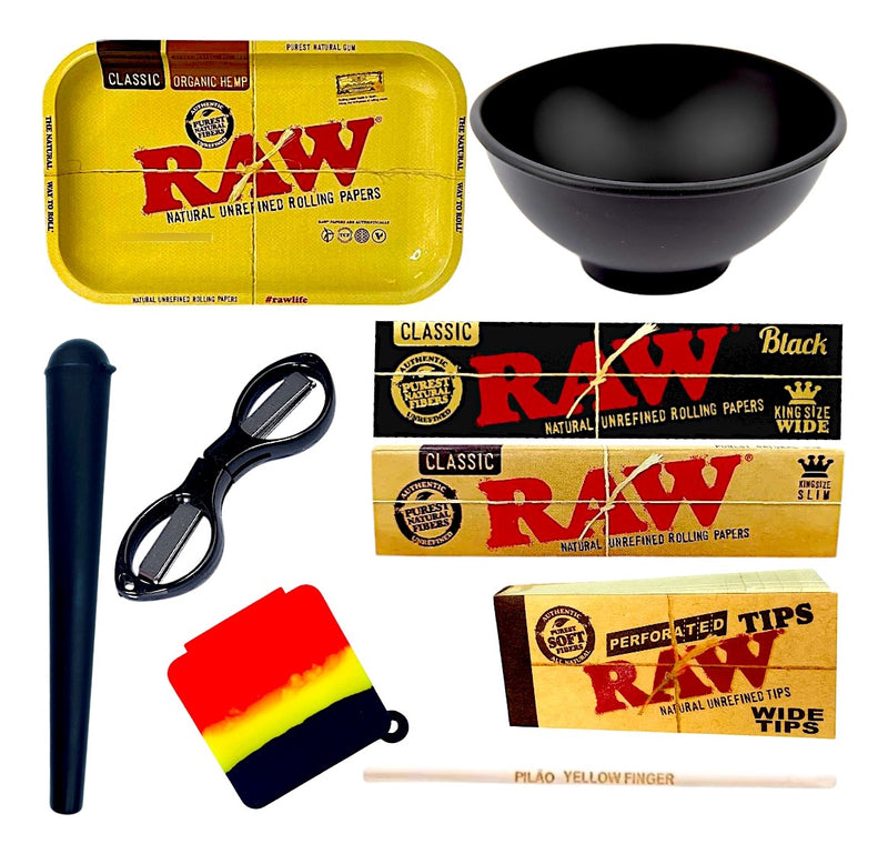 Kit Fumo Bandeja Seda Porta Cigarros Piteira Cuia Slick
