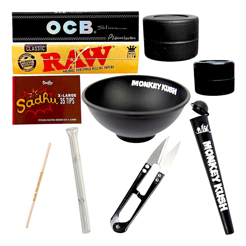Kit Seda Raw + Slick De Silicone Cuia Porta Cigarros Tesoura