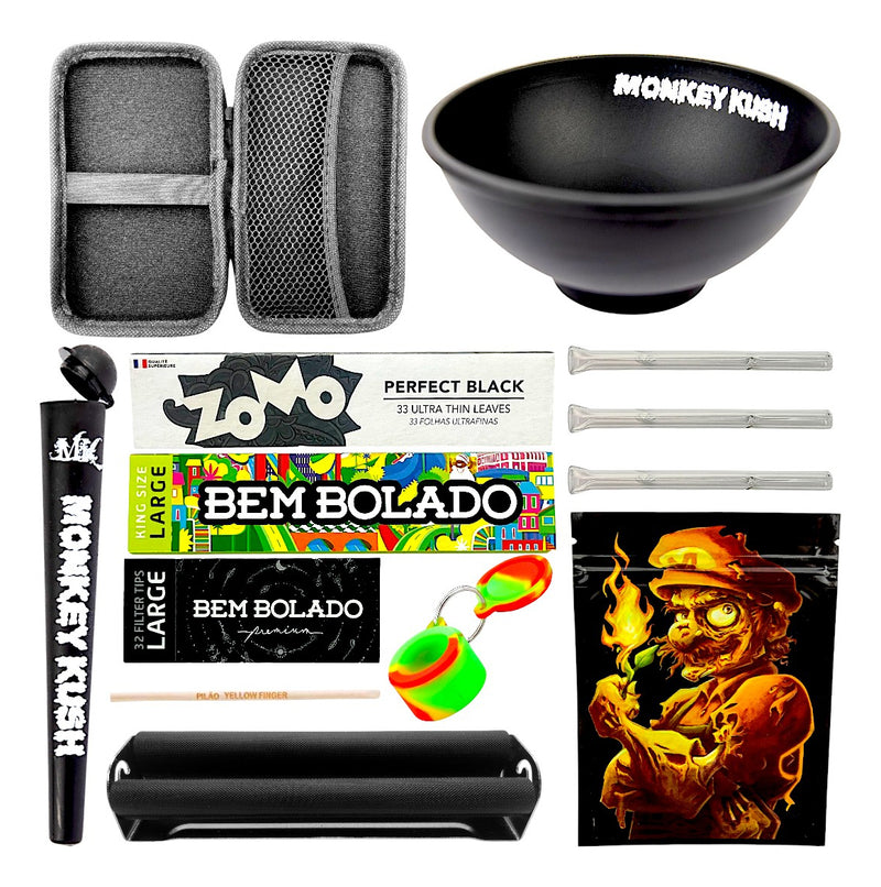 Kit Fumo Seda Piteira Bolador Piteira De Vidro Zip Lock Mocó