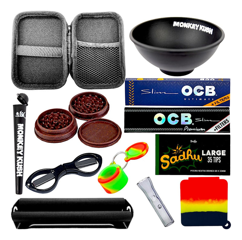 Kit Fumo Seda Piteira Dichavador Enrolador Slick Tubo Mocó