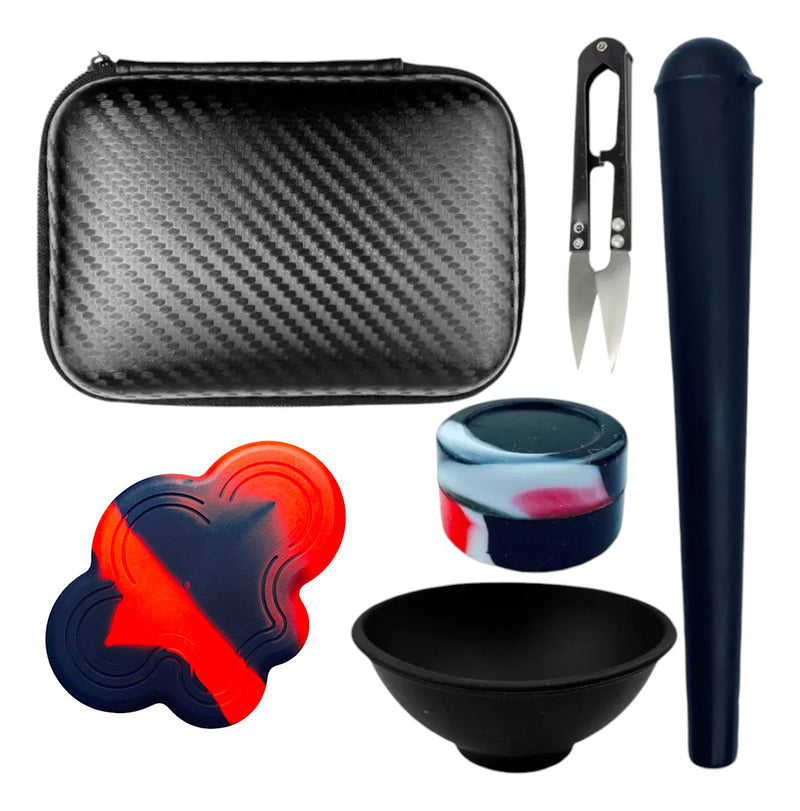 Kit Case Tesoura Porta Cigarros Cuia De Silicone Slick Nuvem