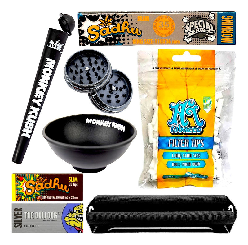 Kit Fumo Filtro Dichavador Bolador Seda Cuia Tubete Mocó