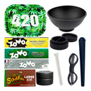 Kit Bandeja Seda Piteira Cuia Seda De Vidro Slick Tesoura