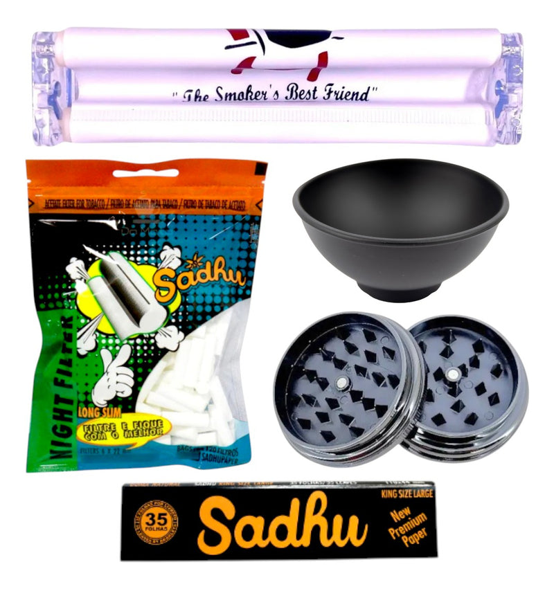 Kit Bolador Cuia De Silicone Dichavador Filtro Seda