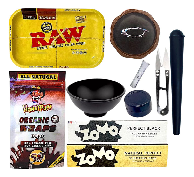 Kit Bandeja Seda Sabor Slick Cuia Tubete Piteira Vidro