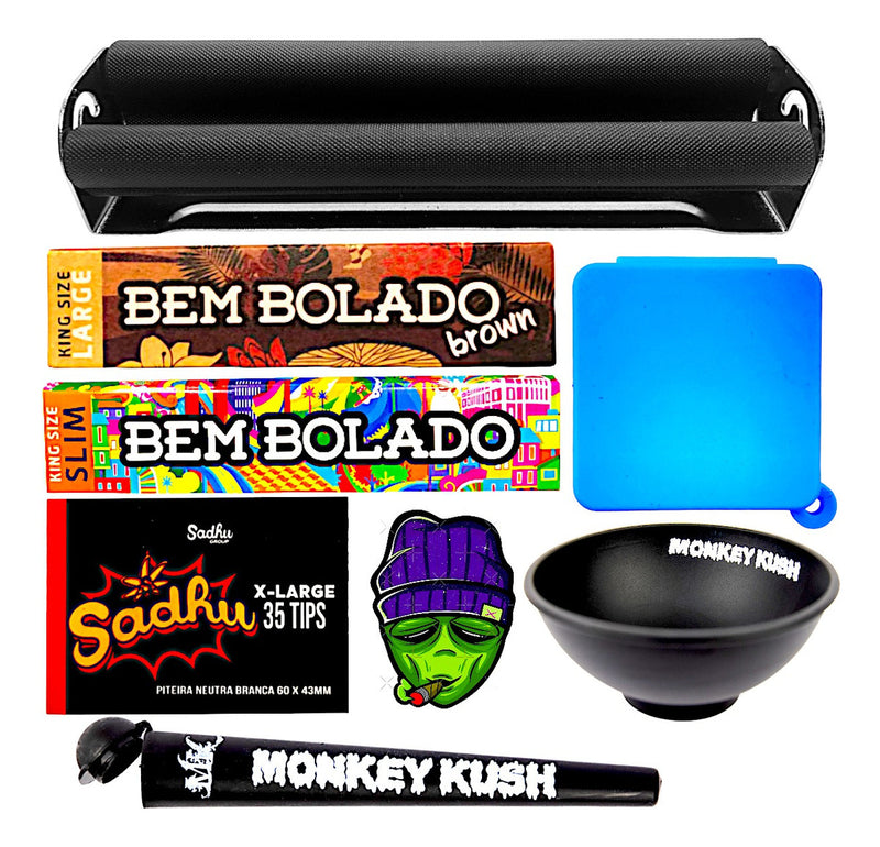 Kit Fumo Bolador Seda Cuia Slick Silicone Piteira Tubo Mocó