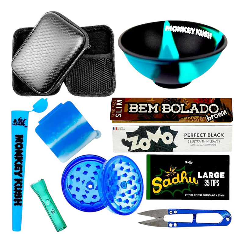 Kit Case Slick Seda Zomo Piteira Vidro Tesoura Tubete Cuia