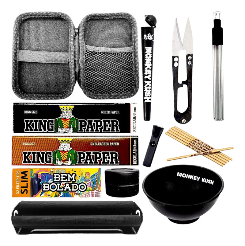 Kit Fumo Bolador Seda Cuia Slick Porta Mocó Piteira + Brinde
