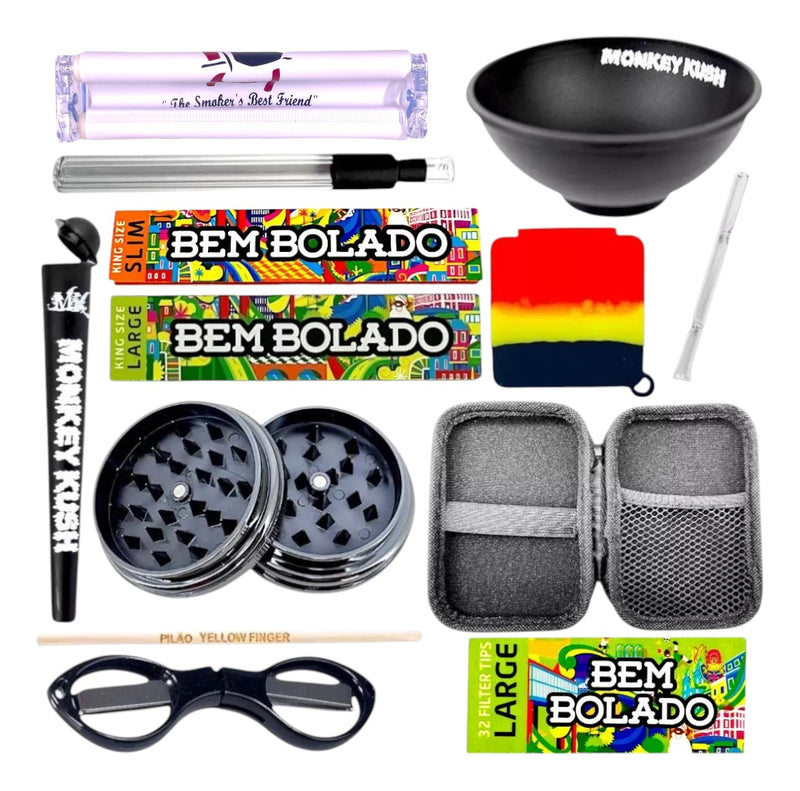 Kit Fumo Seda De Vidro Bolador Piteira Dichavador Slick Mocó
