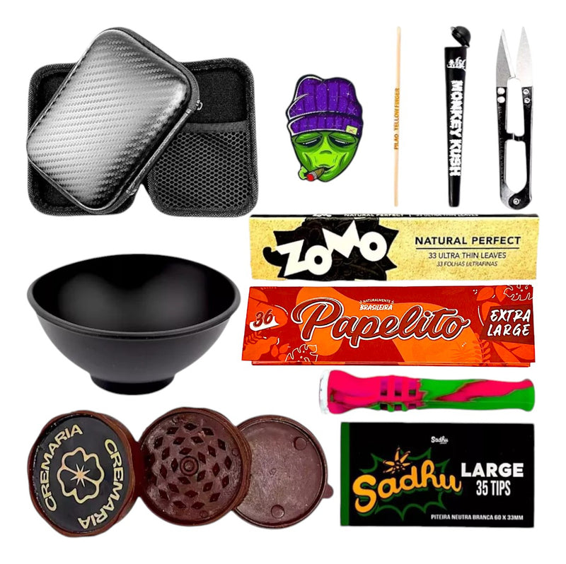 Kit Case Sedas Dichavador Piteira Mocó + Brinde Cachimbo