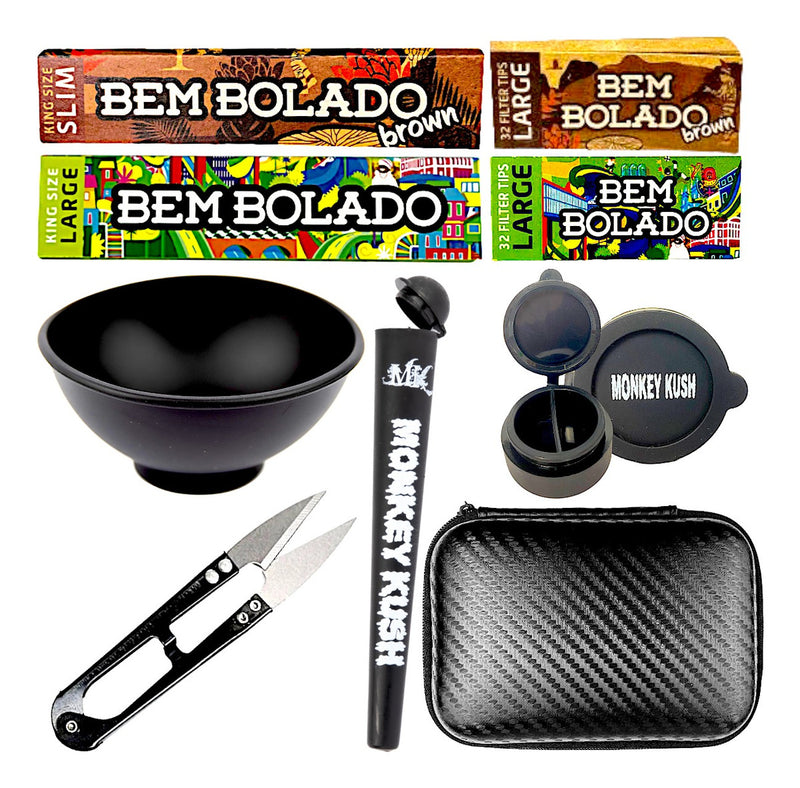 Kit Fumo Case Sedas Piteira Bem Bolado Slick Cuia Tesoura