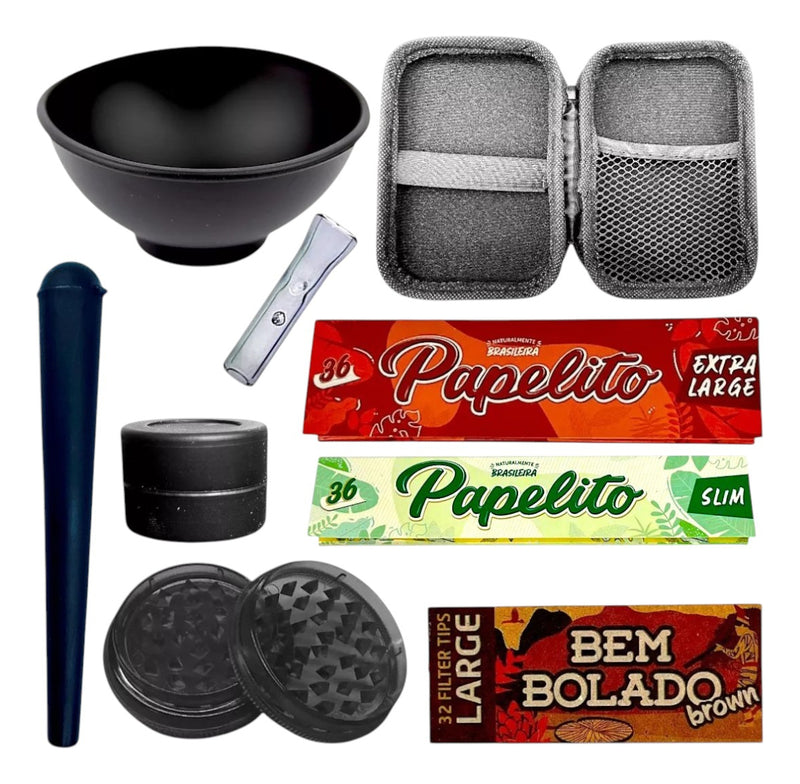 Kit Case Seda Piteira Tubete Dichavador Slick Cuia