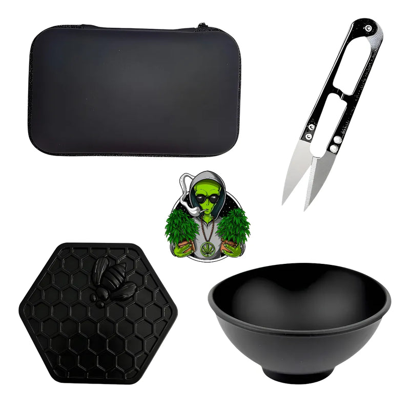 Kit Fumo Case Slick Silicone Cuia Tesoura Adesivo De Brinde