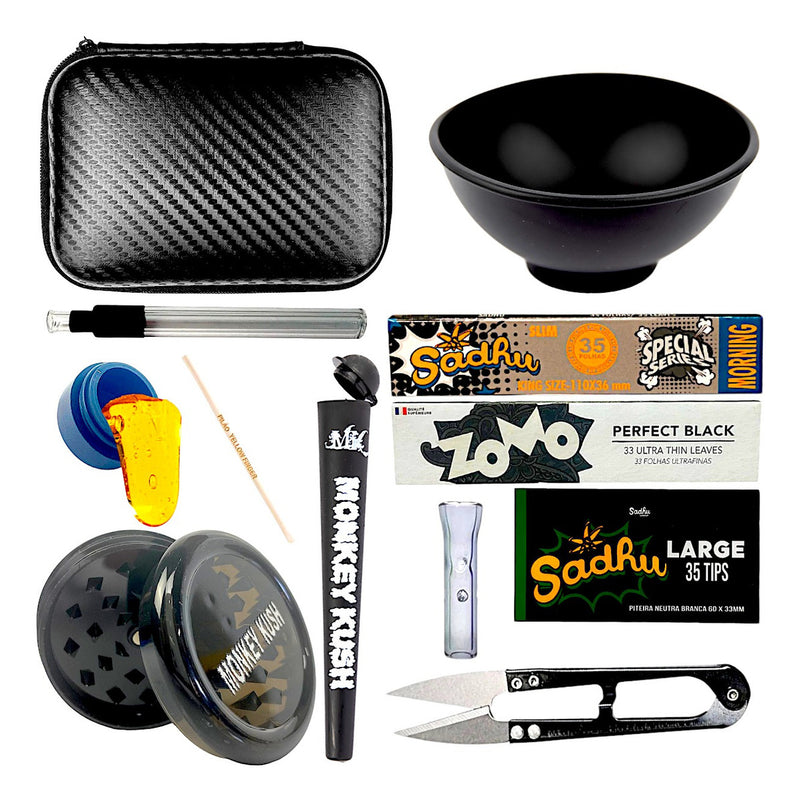 Kit Fumo Seda De Vidro Piteira Mocó Slick Cuia Dichavador
