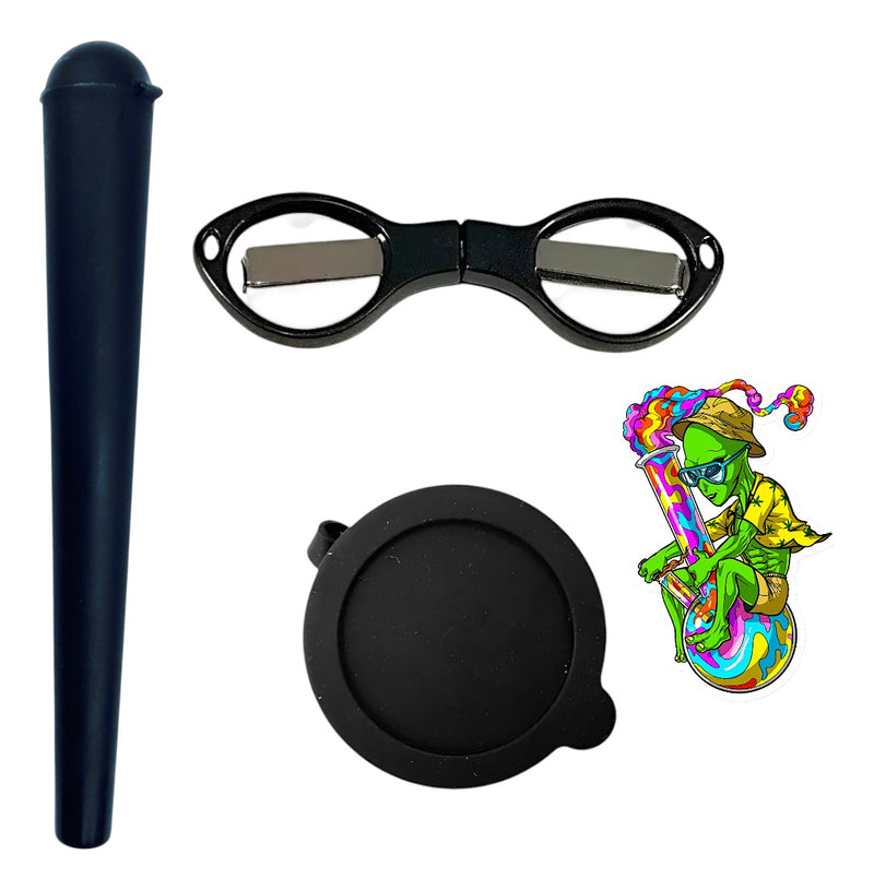 Kit Slick De Silicone Tesoura Dobrável Porta Cigarros Tubete