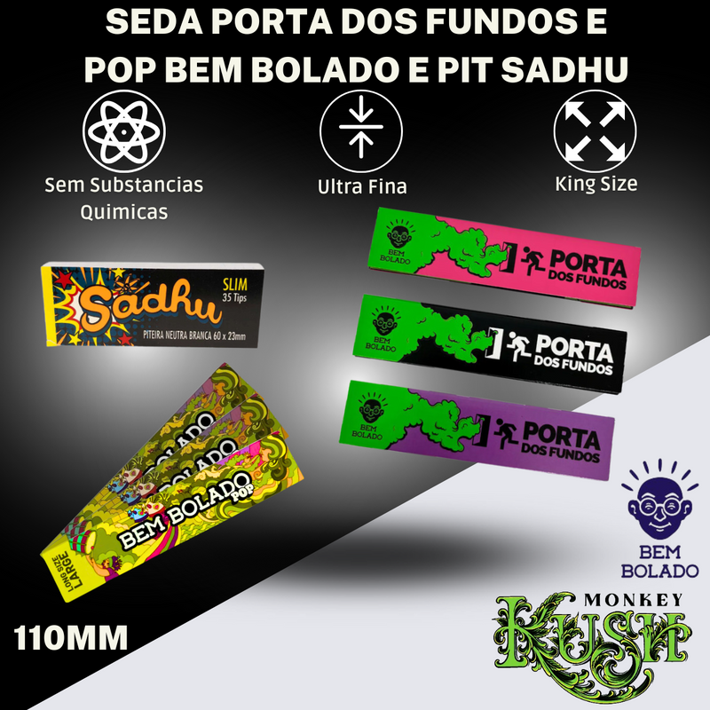 Kit Fumo Bandeja Seda Piteira Dichavador Bolador Slick Mocó